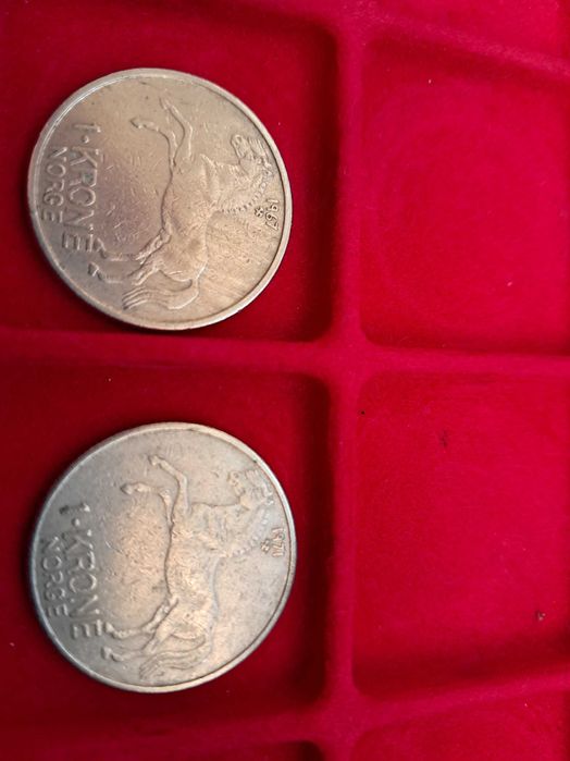 Moedas Antigas – NORUEGA – 1 coroa Rei (Olav V)