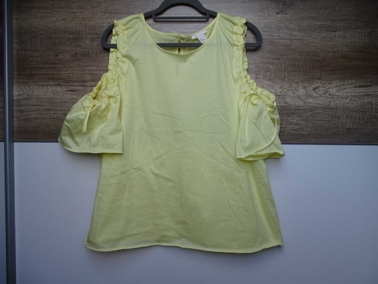 Nowa bluzka H&M r.L / XL odkryte ramiona słoneczna żółta