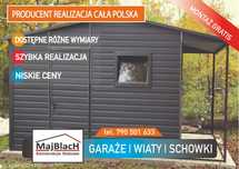 Garaż Blaszany |Wiatka Ogrodowa|Schowek na Narzędzia | - Maj-Blach