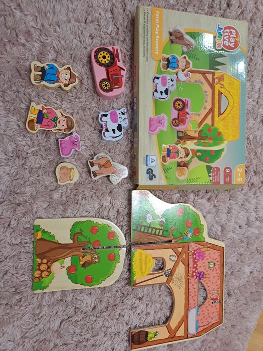 Zestaw drewiany dla dzieci do zabawy gospodarstwo rolne Farma