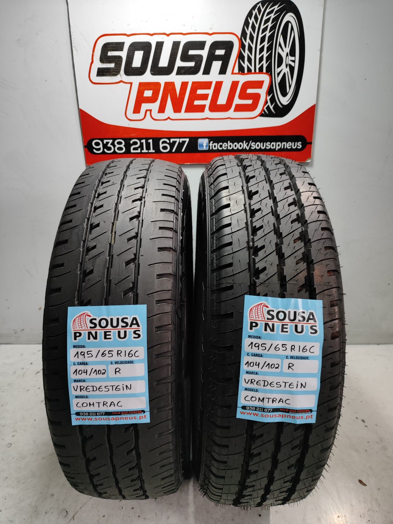 2 pneus semi novos 195/6516C Oferta dos portes 90 euros