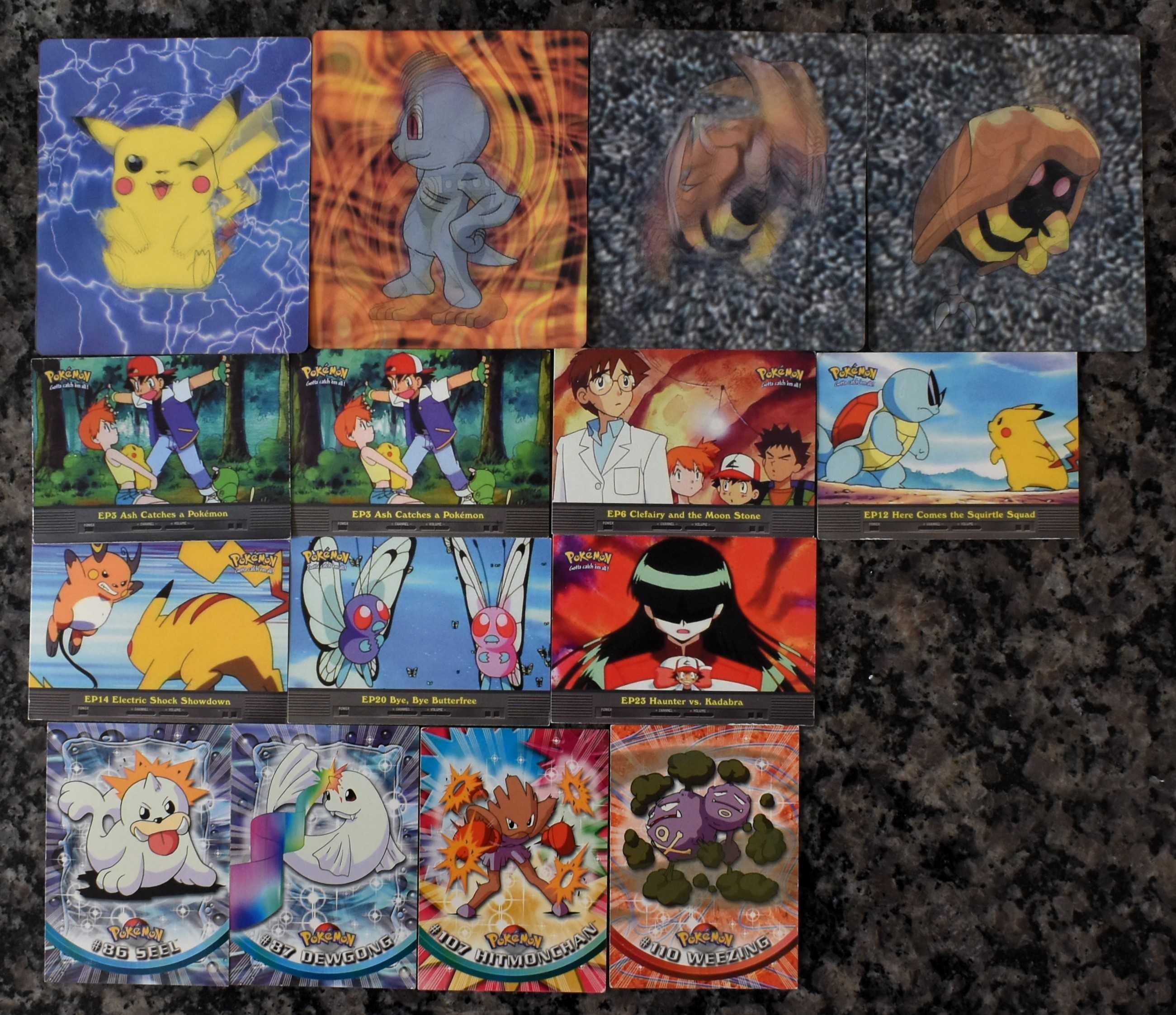 13 Pokemón 2000 Topps TV + 4 Pokemón Lenticular (3D) Kellogg’s