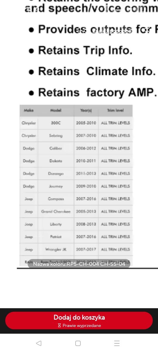 Android canbox decoder radio android chrysler jeep Dodge