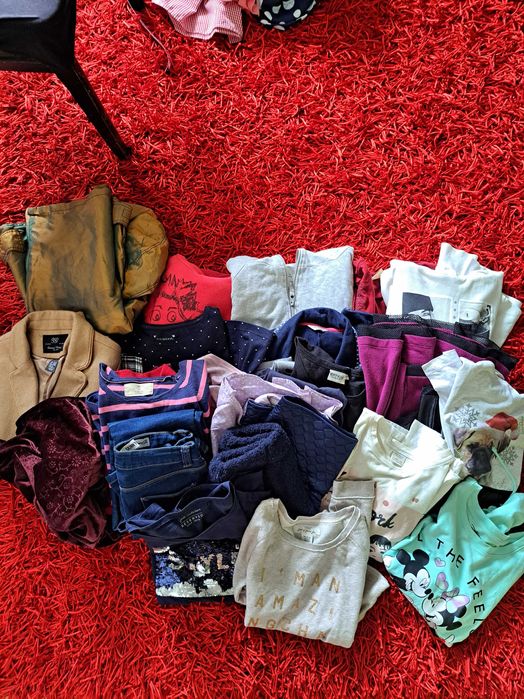 Bardzo duży zestaw paka ubrań jesienno zimowych