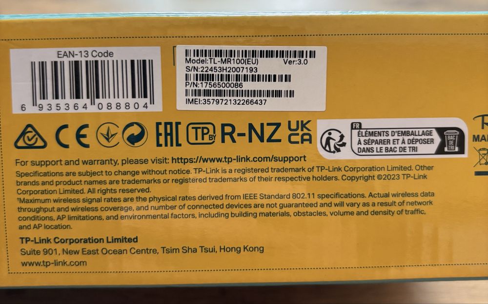 Router TP Link TL-MR100 4G LTE sim