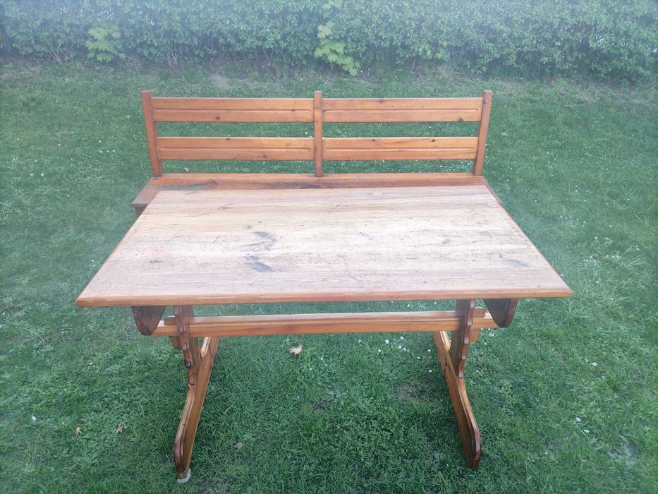 Ława drewniana ze stołem