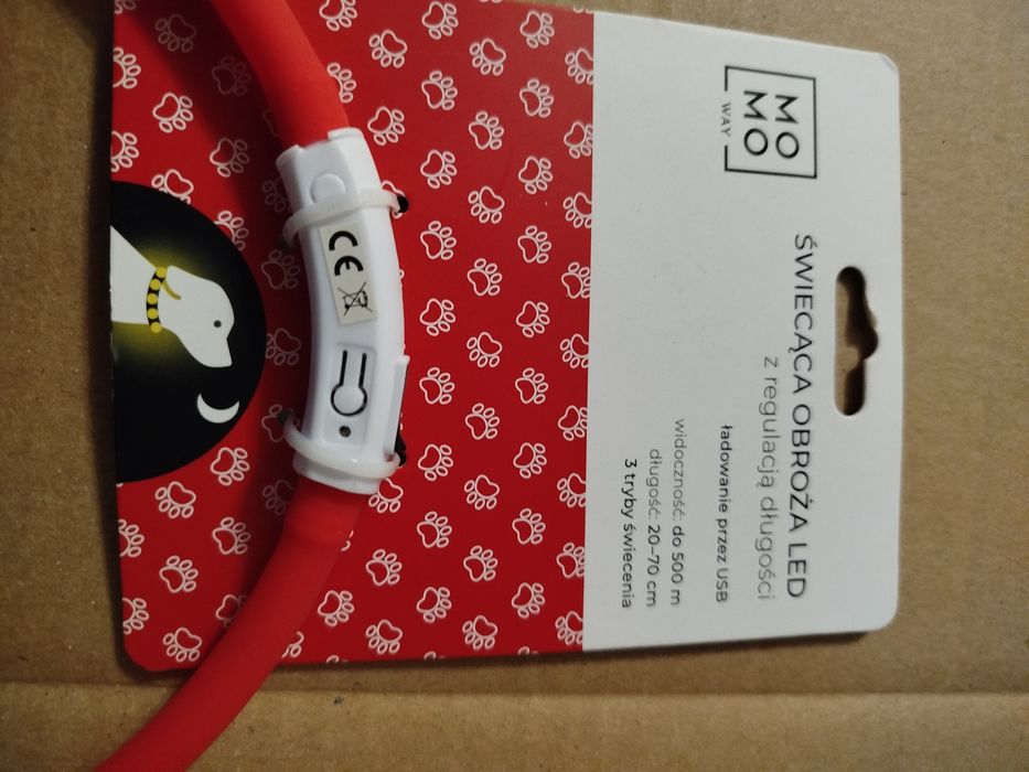 Obroża LED USB ładowanie.