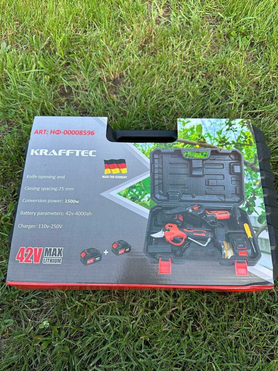 Акумуляторна мініпила та секатор Krafftec 42V/кейс/ПЕРЕДЗАМОВЛЕННЯ