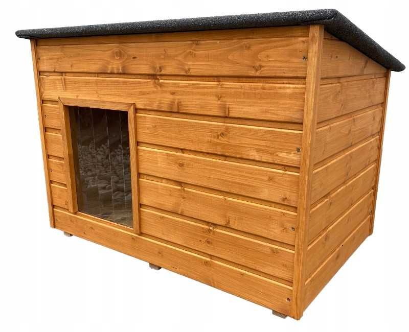 NOWA BUDA DLA PSA Duża Ocieplona Podłoga i Dach 2XL 96 x 65 Teak