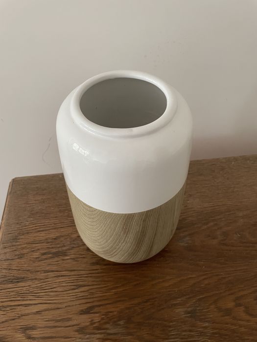 Duży wazon home&you maderros beżowo-biały imitacja drewna