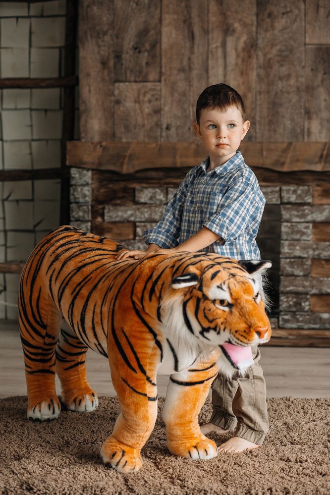Тигр огромная мягкая игрушка, фотозона