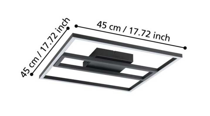Inteligentna lampa sufitowa LED RGB EGLO Calagrano-z aplikacja 45x45cm