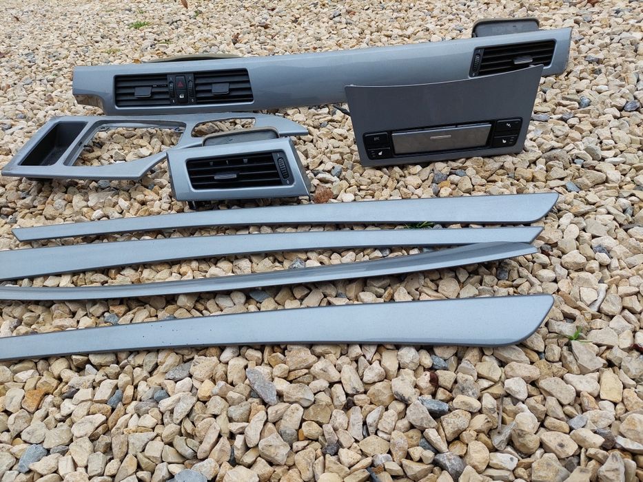 Dekory Wnętrza BMW E60 E61 LCI CIC Komplet Srebrny połysk
