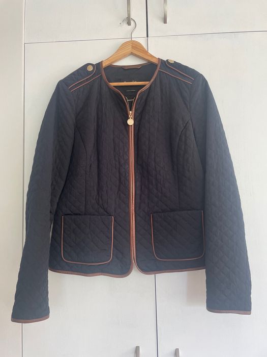 Massimo Dutti Kurtka przejściowa pikowana granatowa