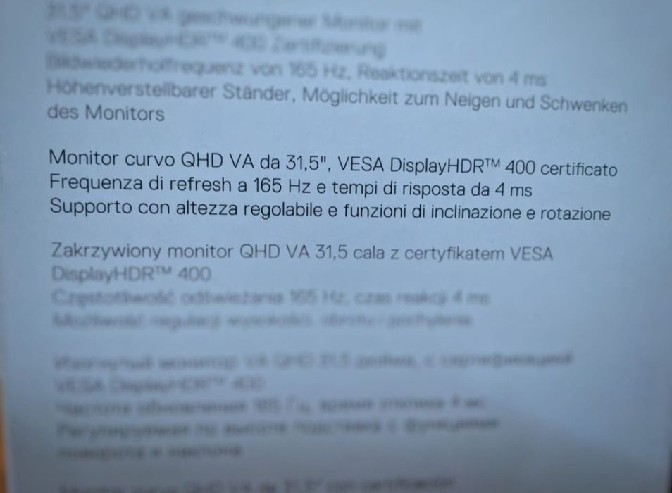 Monitor Dell 1440p 165hz