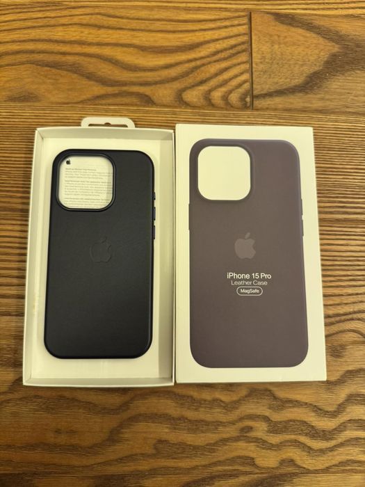 Шкіряний чохол Leather case in box для iphone 15 pro