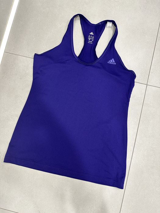 Koszulka bez rękawów sportowa Adidas rozmiar M fioletowa na siłownię