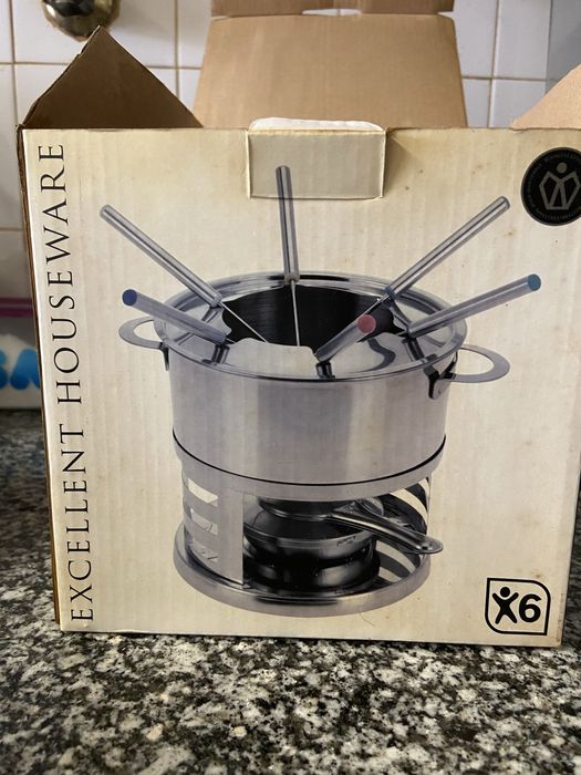 Fondue Inox com chama de álcool