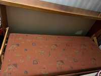 Łóżko, półtapczan składany/chowany w meblach, drewno
