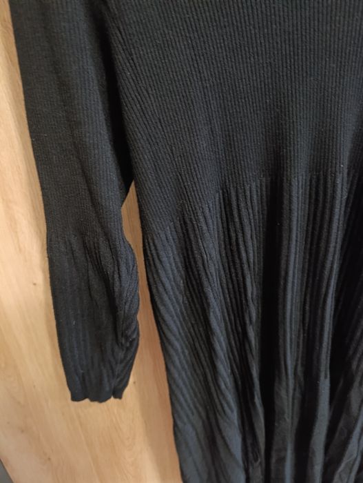 Чорна трикотажна сукню плаття в рубчик 46-48-50 розмір