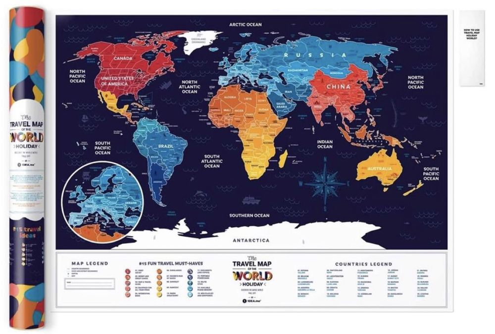 Travel Map mapa świata zdrapka