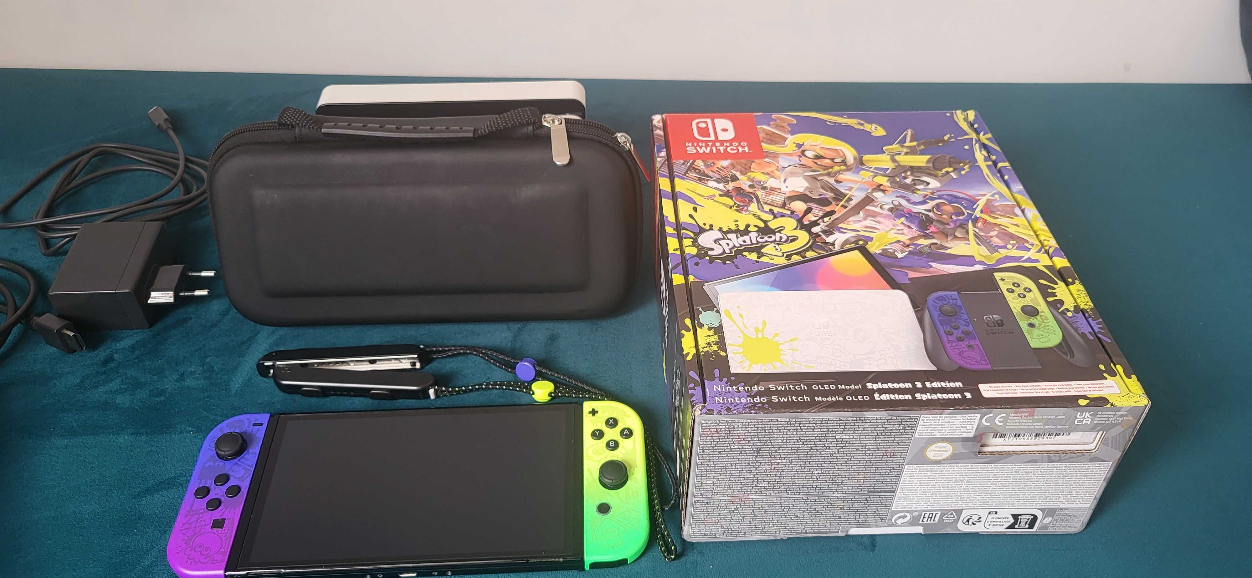 Nintendo Switch OLED splatoon 3 piękny jak nowy 4 gry