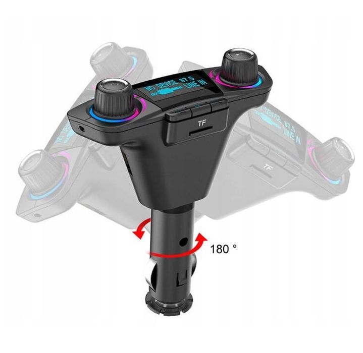 Transmiter FM Bluetooth QIKtech T01 z Ładowarką pendrive SD 2X USB