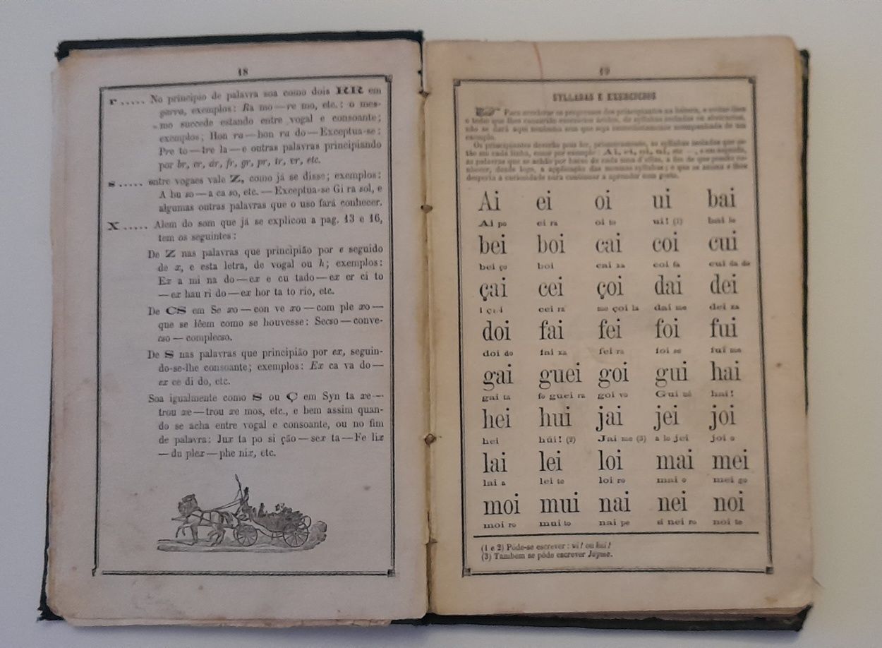 Livro antigo aprender a ler