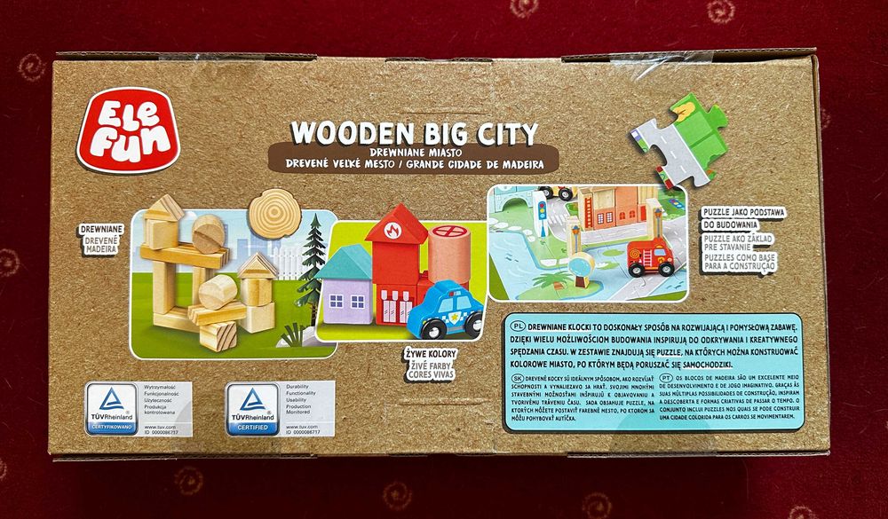 Klocki Elefun Wooden Big City - Drewniane Duże Miasto - 115 el.