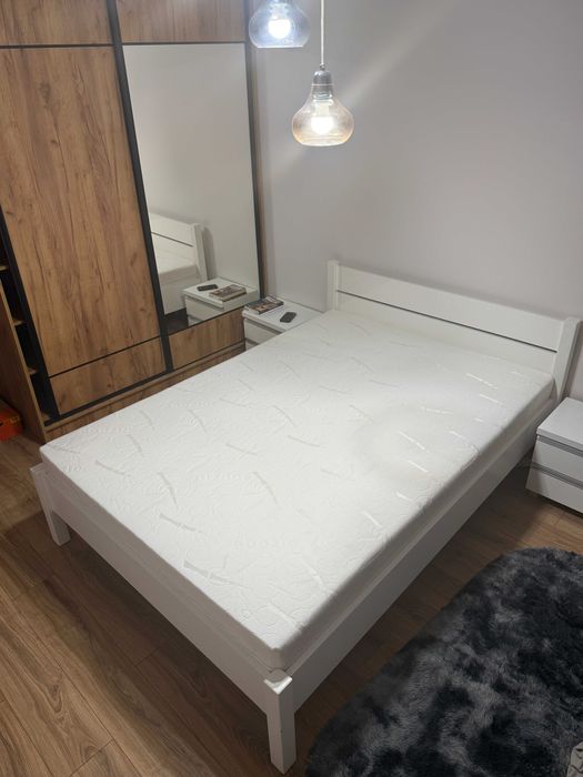 Łóżko dwuosobowe 140x200 AGATA z materacem - KOMPLET Z BODZIO Jak nowy
