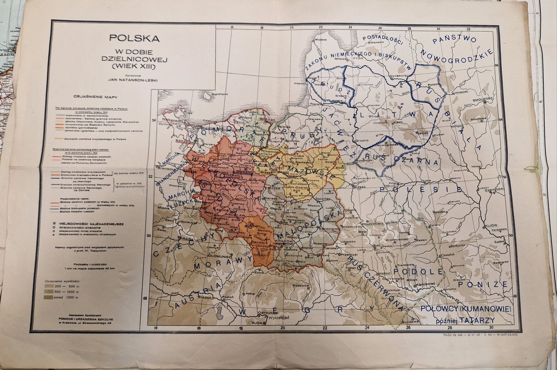 Mapa Polska w dobie dzielnicowej