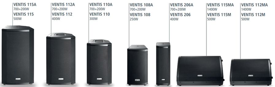 Акустическая система FBT Ventis 115A, 112A, 206A, 110A, 112MA, 115MA