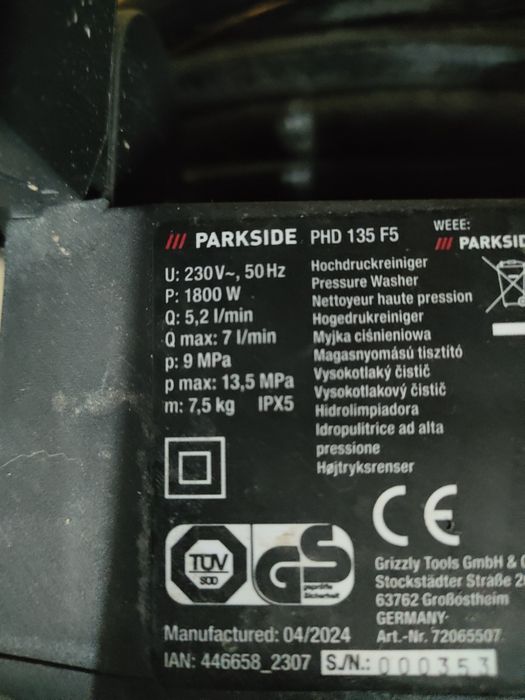 Máquina alta pressão