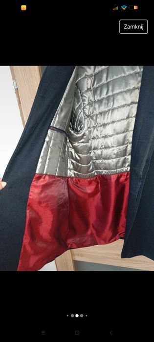 Granatowy Płaszcz męski