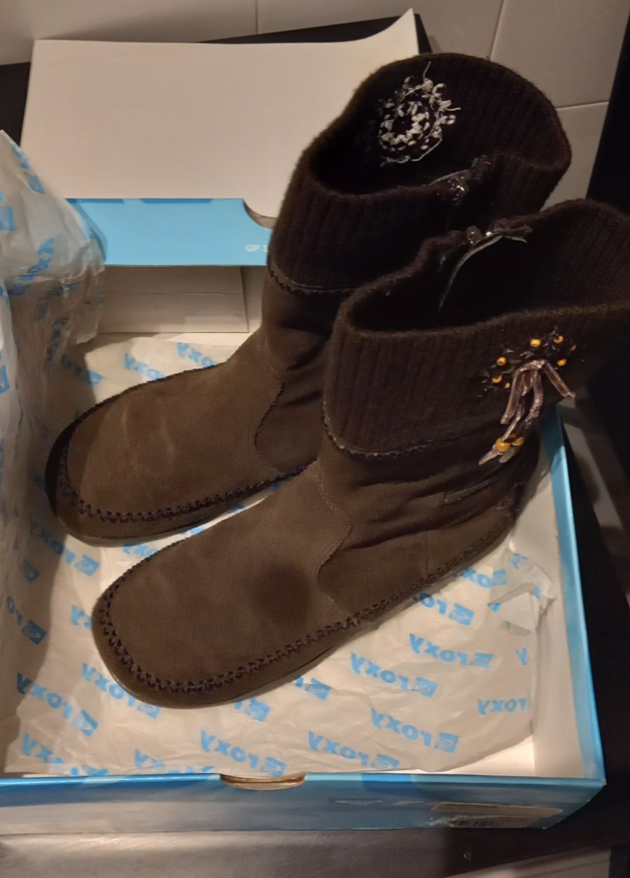 Botas Roxy Castanhas em Camurça / Estilo Desportivo / 37