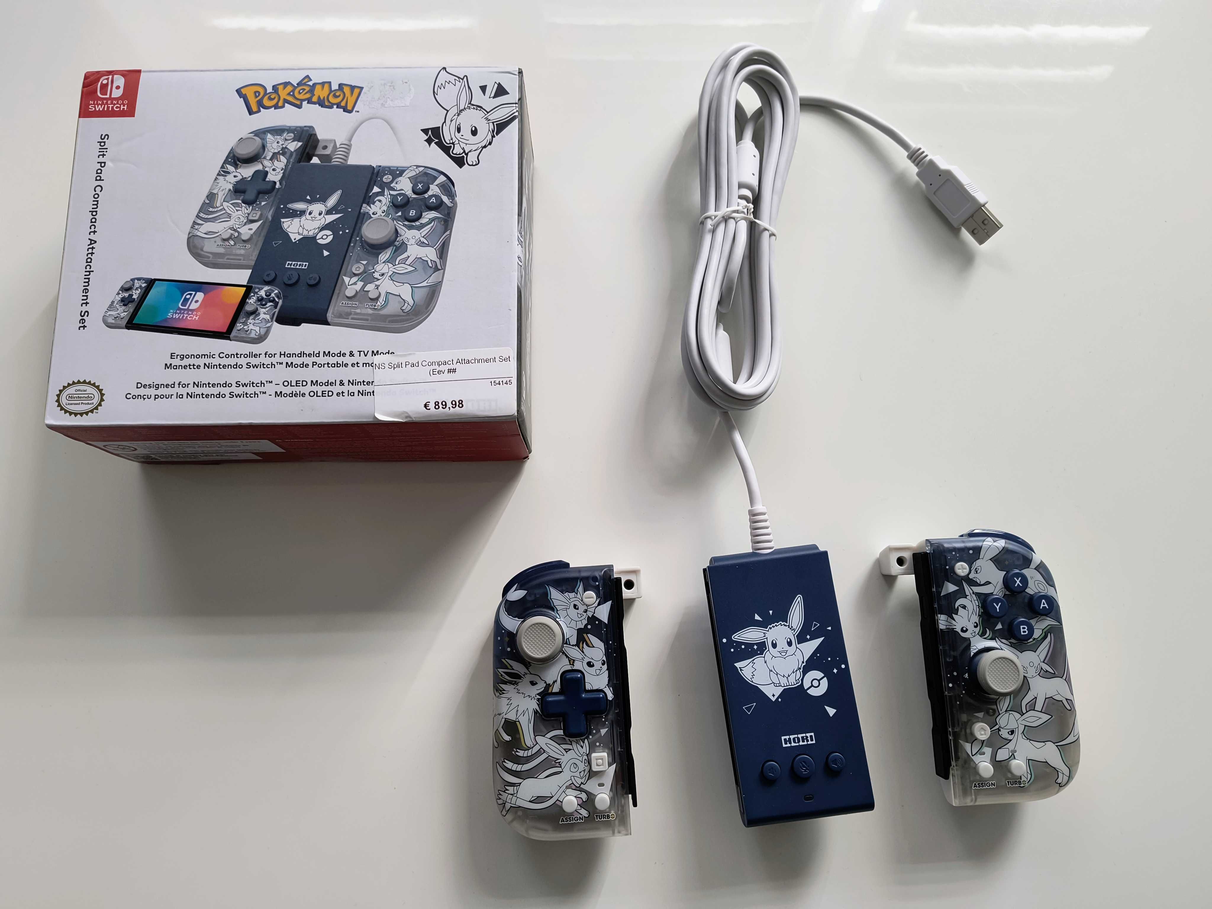 Gamepad Hori Split Pad Compact Eevee Evolutions do Nintendo Switch