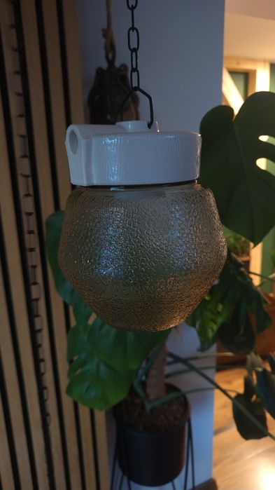 Lampa loft, porcelana, prl - vintage