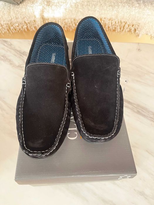 Claudio Conti – mokasyny męskie, zamszowe ze skóry, nowe rozm. 44