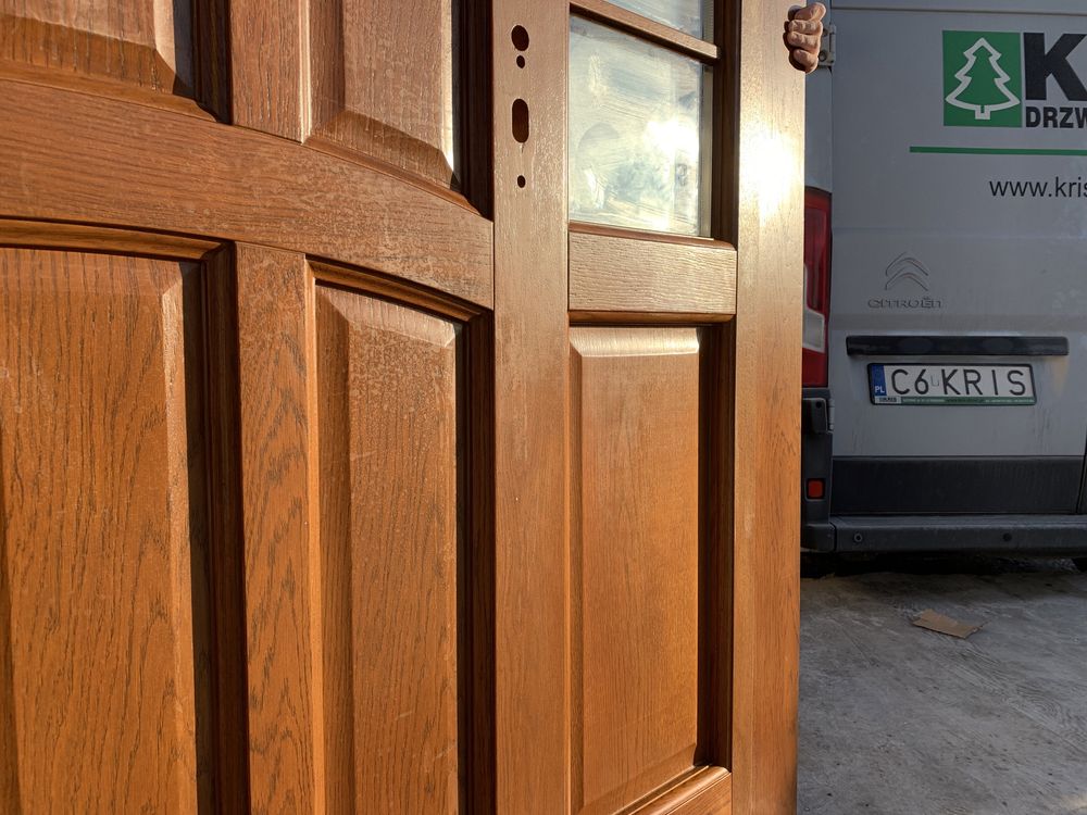 Drzwi zewnętrzne drewniane Amerykańskie montaż cała POLSKA NA WYMIAR