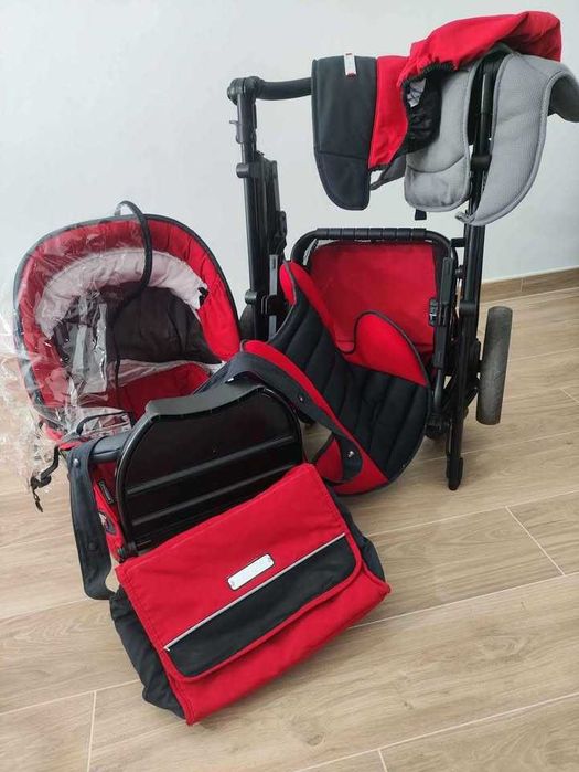 Carrinho BEBECAR + Redutores + Mala + Cobertura Chuva - Como NOVO