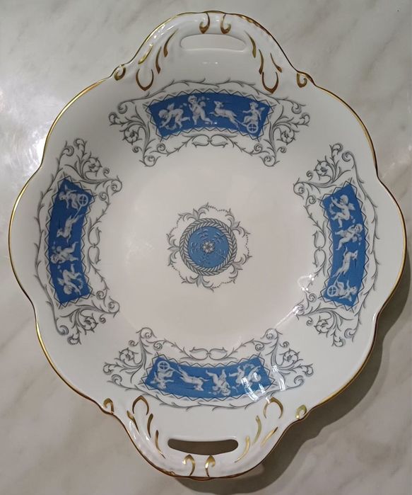 Блюдо з ручками з кісткового форфору