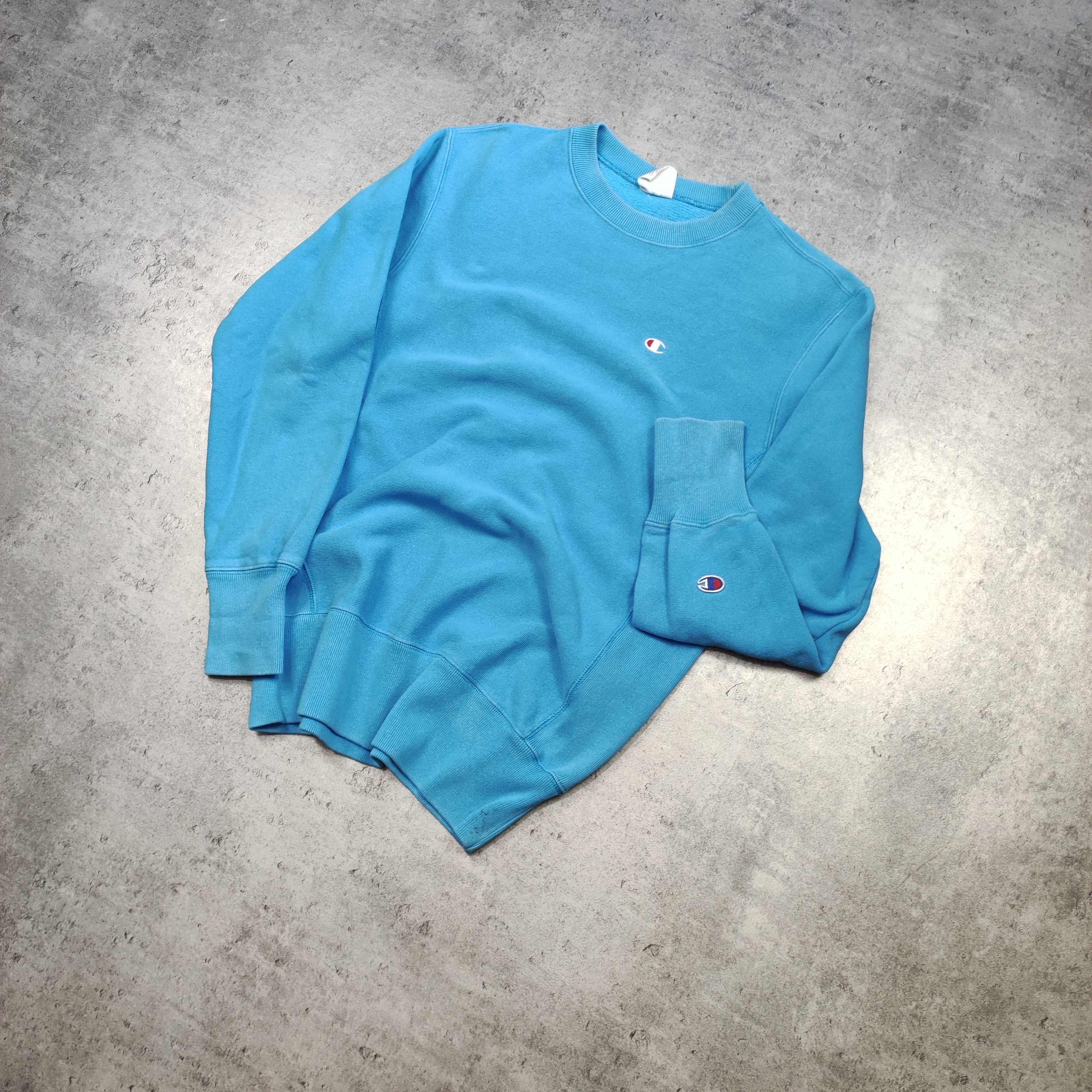 MĘSKA Bluza Sportowa Bawełna Niebieska Champion Reverse Weave Haft