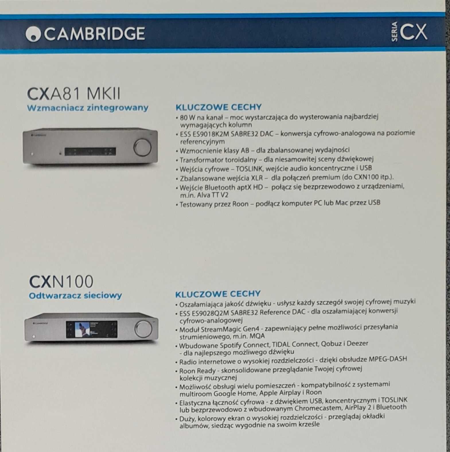 Zestaw stereo CAMBRIDGE AUDIO CXA-81 v2 + CXN-100 super cena WROCŁAW