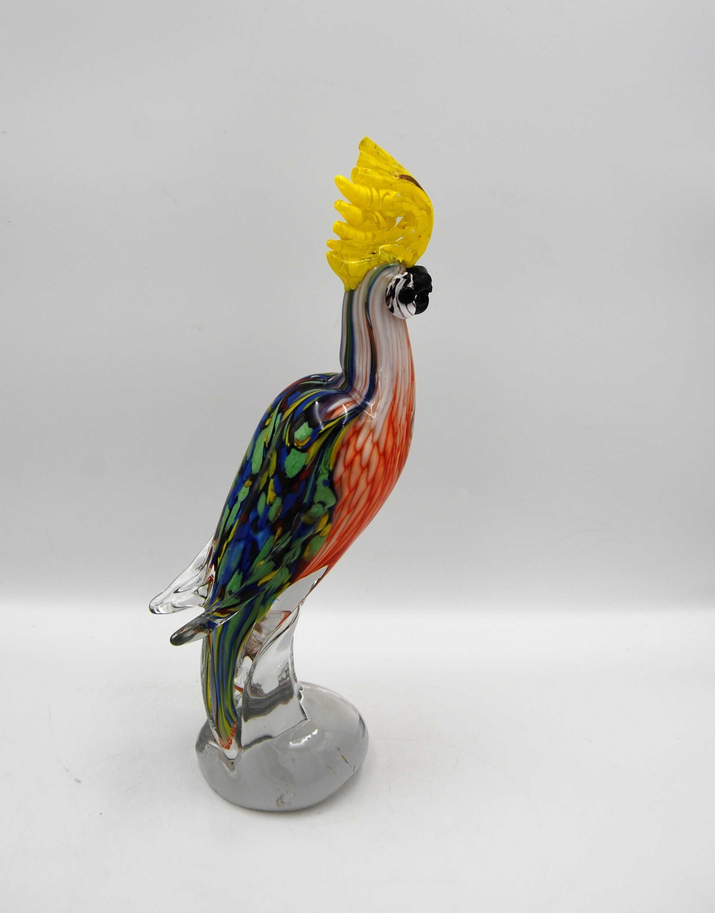 Figurka papuga - szkło w stylu Murano