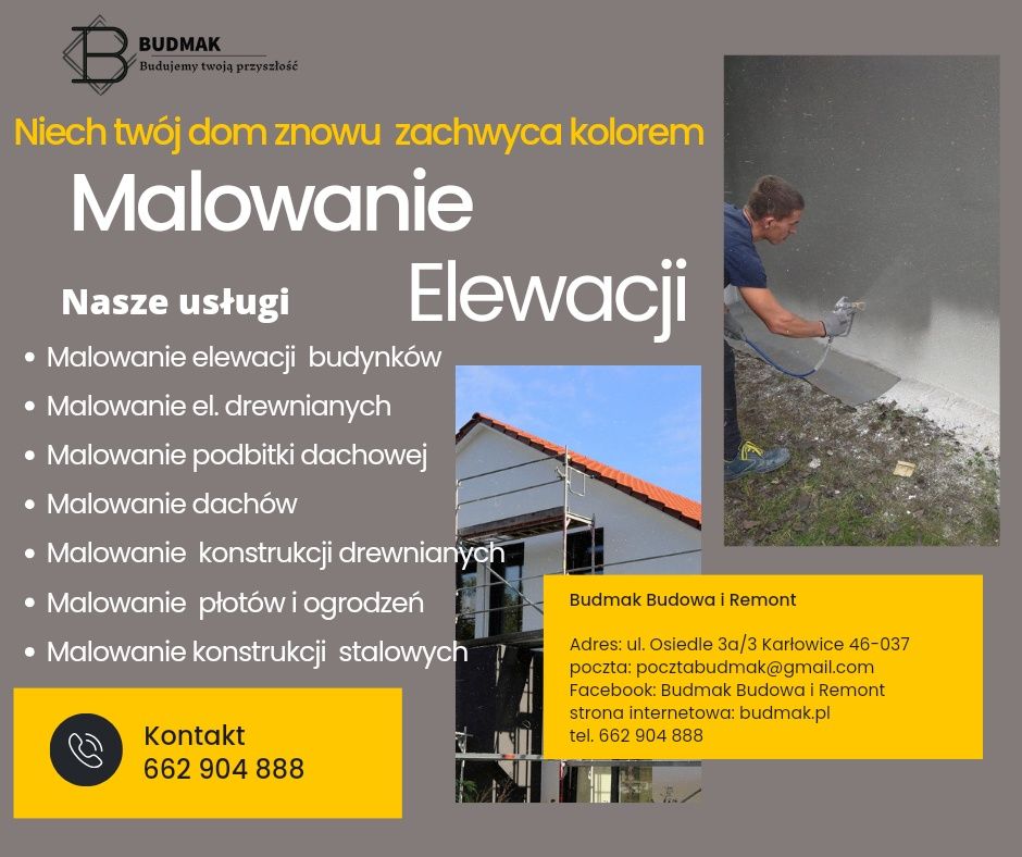 Mycie i malowanie elewacji budynku