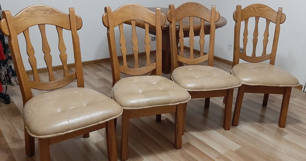 Stół dębowy owalny, rozkładany