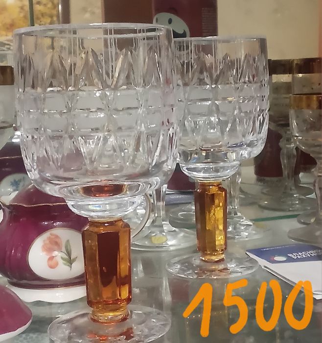Олимпийский  цветной хрусталь  фужеры хрустальные бокалы олимпиада 80