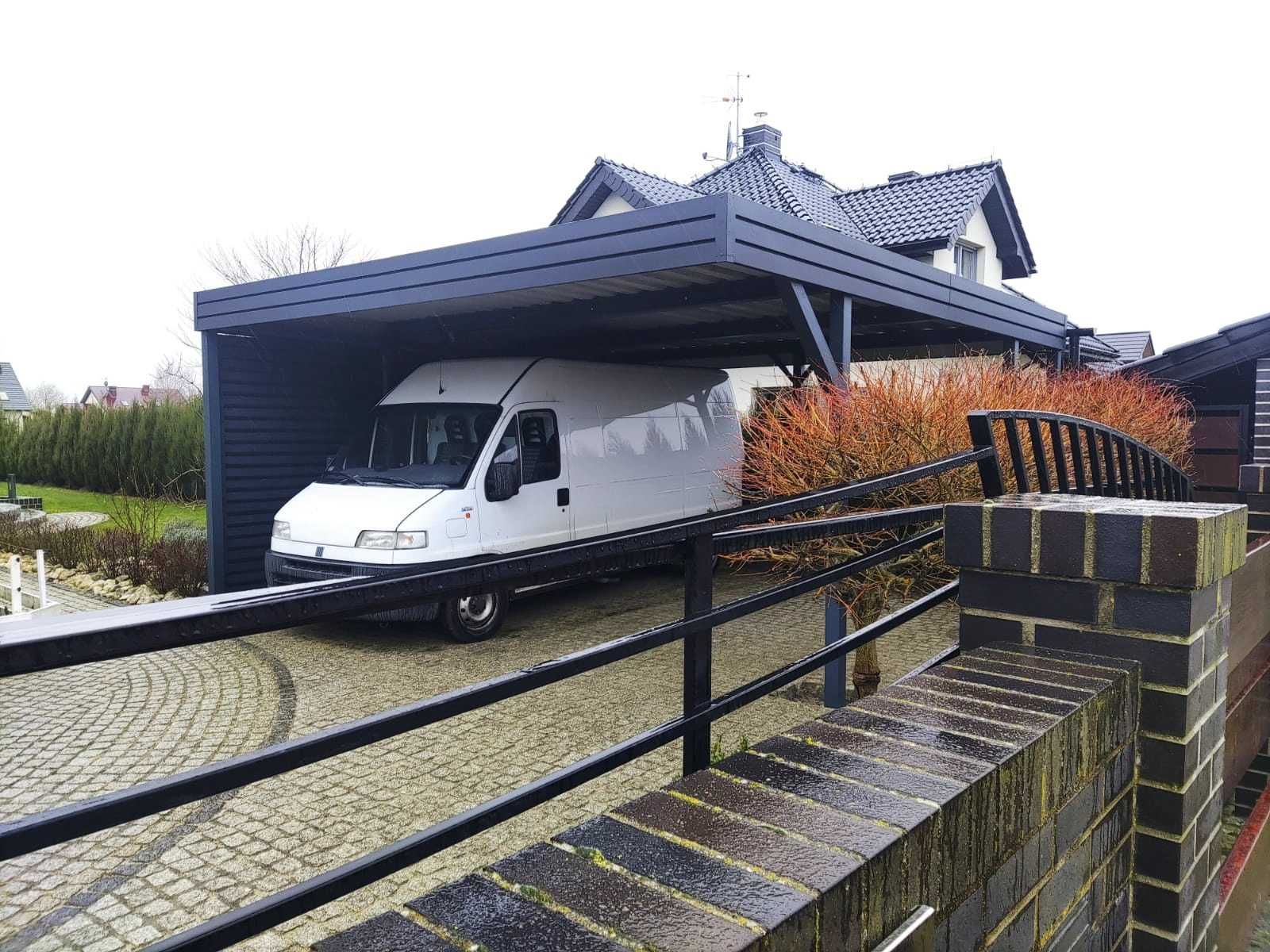 Carport na dwa pojazdy, podwójna wiata garażowa, zadaszenie