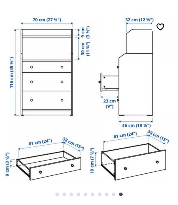Komoda HAUGA, biała, Do negocjacji