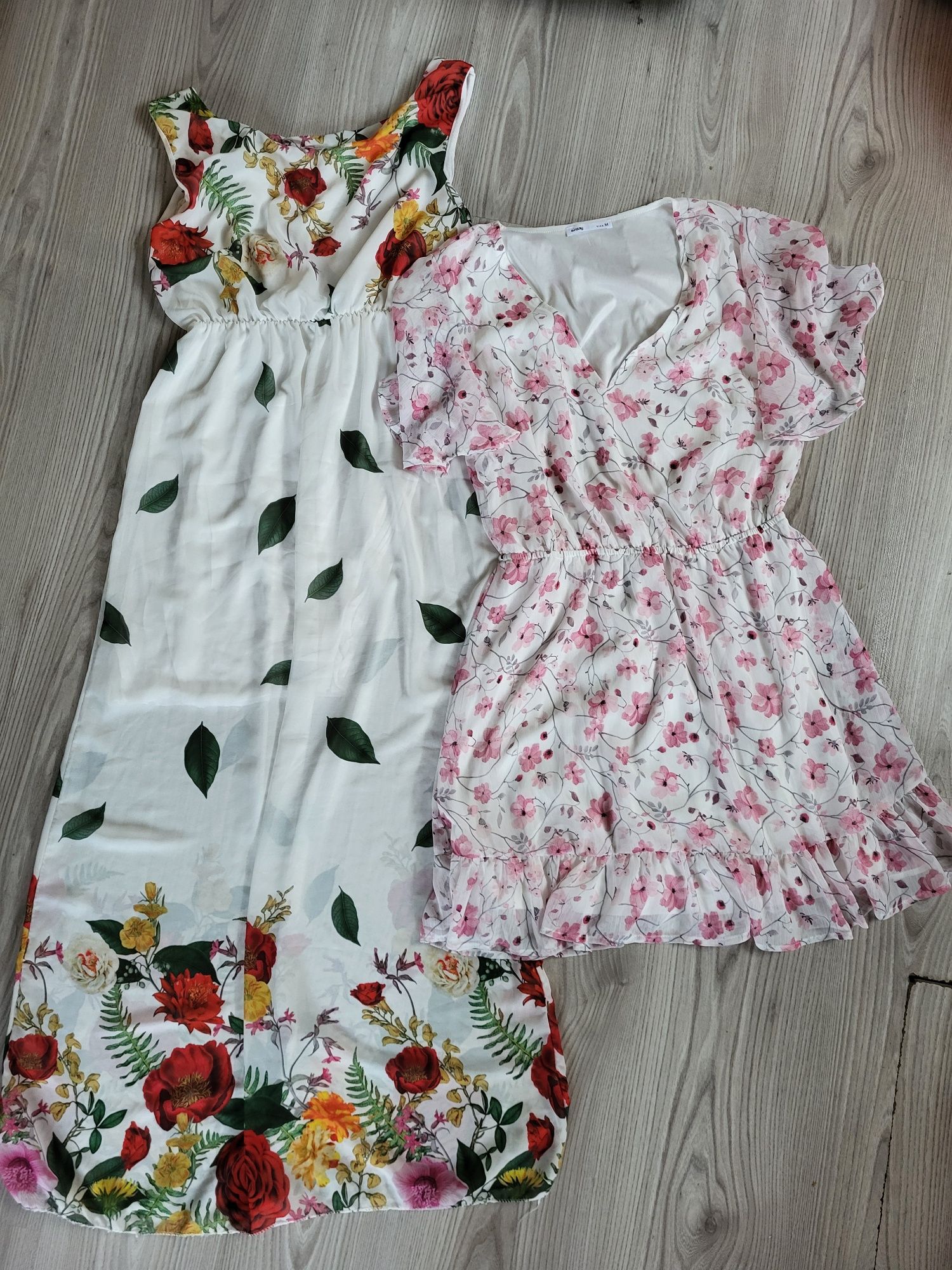 2 letnie sukienki M maxi mini